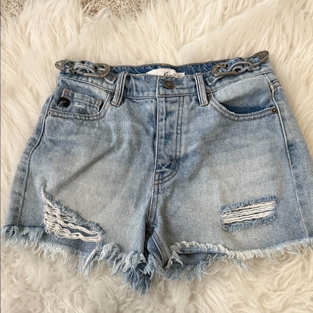 KanCan Light Blue Distressed Jean Shorts
